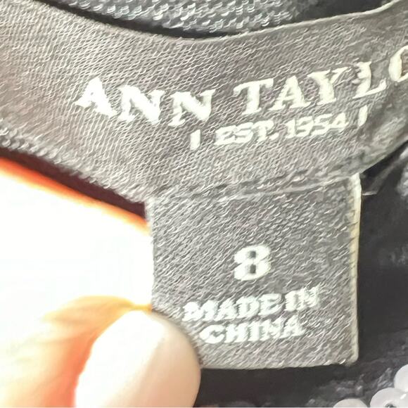 Ann Taylor black sequin straight pencil skirt size 8 B62 - Picture 3 of 5